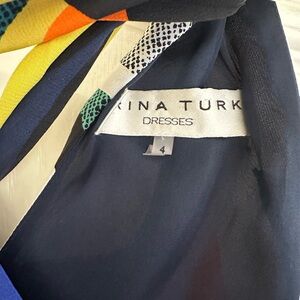 Trina Turk 100% silk tie back tank dress.
